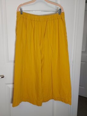 Madewell Mustard Yellow Cropped Wide-Leg Pants (Culottes)
